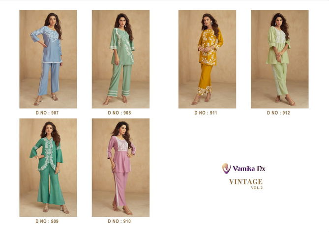 Vintage Vol 2 By Vamika Western Ladies Top With Pant Catalog